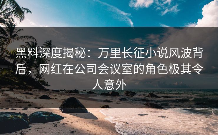 黑料深度揭秘：万里长征小说风波背后，网红在公司会议室的角色极其令人意外