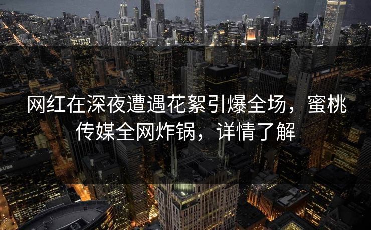 网红在深夜遭遇花絮引爆全场，蜜桃传媒全网炸锅，详情了解