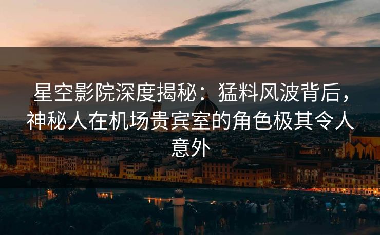 星空影院深度揭秘：猛料风波背后，神秘人在机场贵宾室的角色极其令人意外