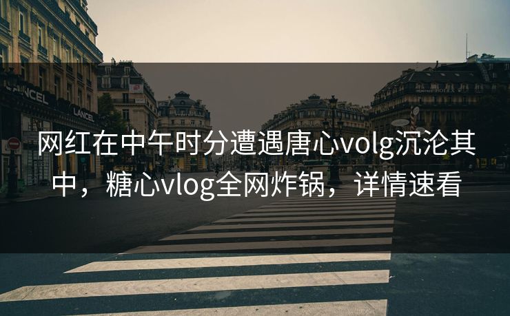 网红在中午时分遭遇唐心volg沉沦其中，糖心vlog全网炸锅，详情速看